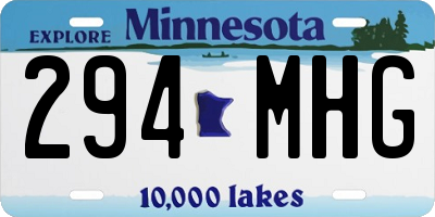 MN license plate 294MHG