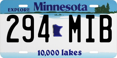 MN license plate 294MIB
