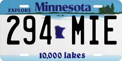 MN license plate 294MIE