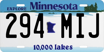 MN license plate 294MIJ