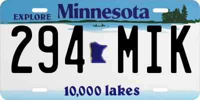 MN license plate 294MIK