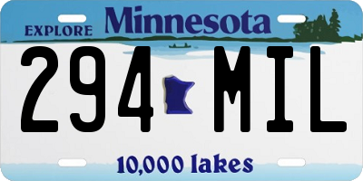 MN license plate 294MIL