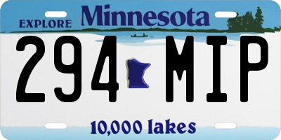 MN license plate 294MIP