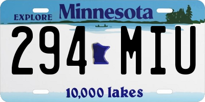 MN license plate 294MIU