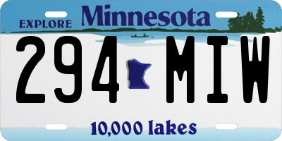 MN license plate 294MIW