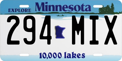 MN license plate 294MIX