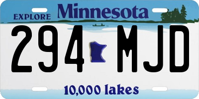 MN license plate 294MJD