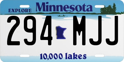 MN license plate 294MJJ