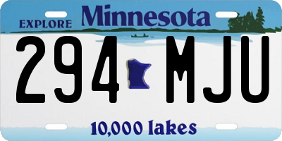 MN license plate 294MJU