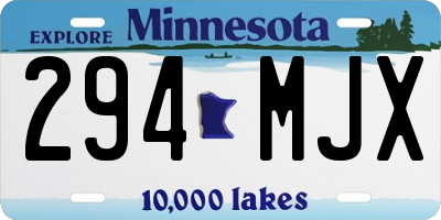 MN license plate 294MJX
