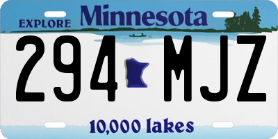 MN license plate 294MJZ