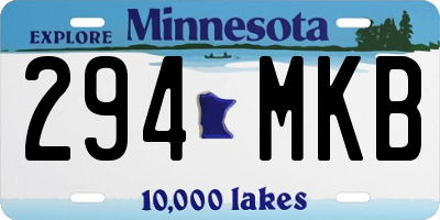 MN license plate 294MKB