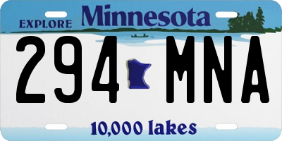 MN license plate 294MNA