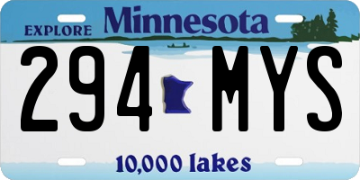 MN license plate 294MYS