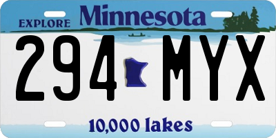 MN license plate 294MYX