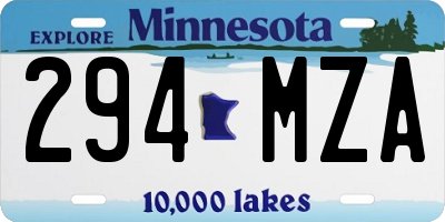 MN license plate 294MZA