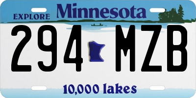 MN license plate 294MZB