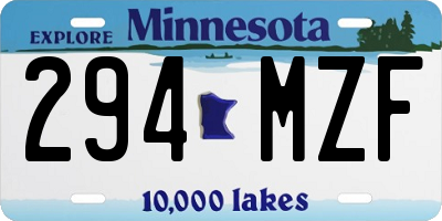 MN license plate 294MZF