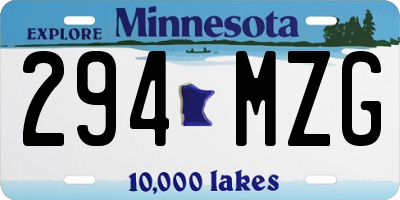 MN license plate 294MZG