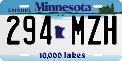 MN license plate 294MZH