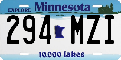 MN license plate 294MZI