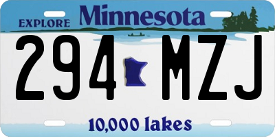 MN license plate 294MZJ
