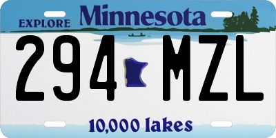 MN license plate 294MZL