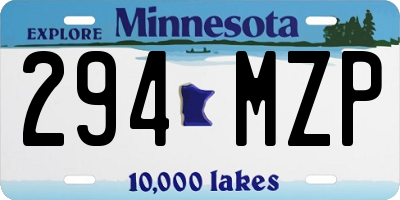 MN license plate 294MZP