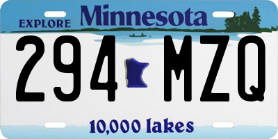 MN license plate 294MZQ