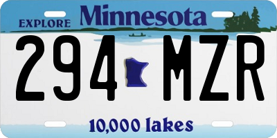 MN license plate 294MZR