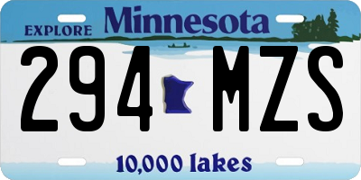 MN license plate 294MZS