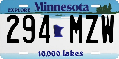 MN license plate 294MZW