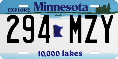 MN license plate 294MZY