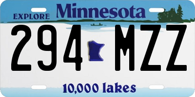 MN license plate 294MZZ