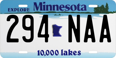 MN license plate 294NAA