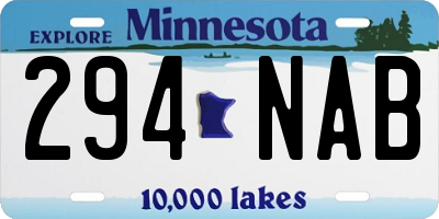 MN license plate 294NAB