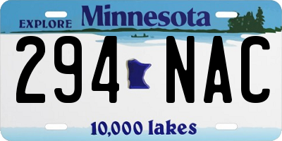 MN license plate 294NAC