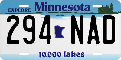 MN license plate 294NAD