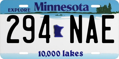 MN license plate 294NAE