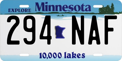 MN license plate 294NAF