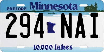 MN license plate 294NAI