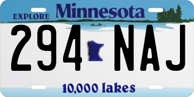 MN license plate 294NAJ
