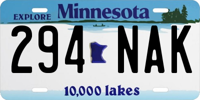 MN license plate 294NAK