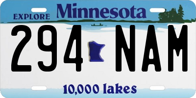 MN license plate 294NAM