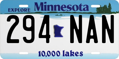 MN license plate 294NAN