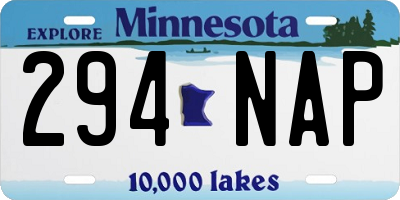 MN license plate 294NAP