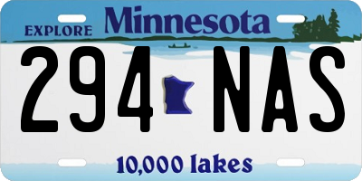 MN license plate 294NAS