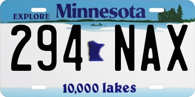 MN license plate 294NAX