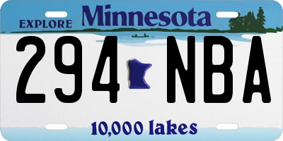 MN license plate 294NBA