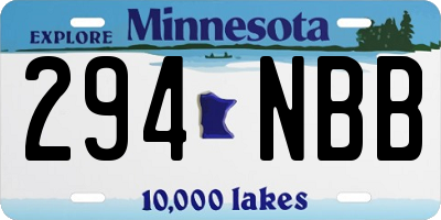 MN license plate 294NBB